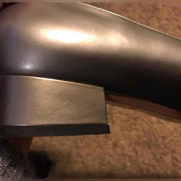 Salvatore Ferragamo Women's Francesca Pewter Metallic Calfskin Loafers - Picture 5 of 10